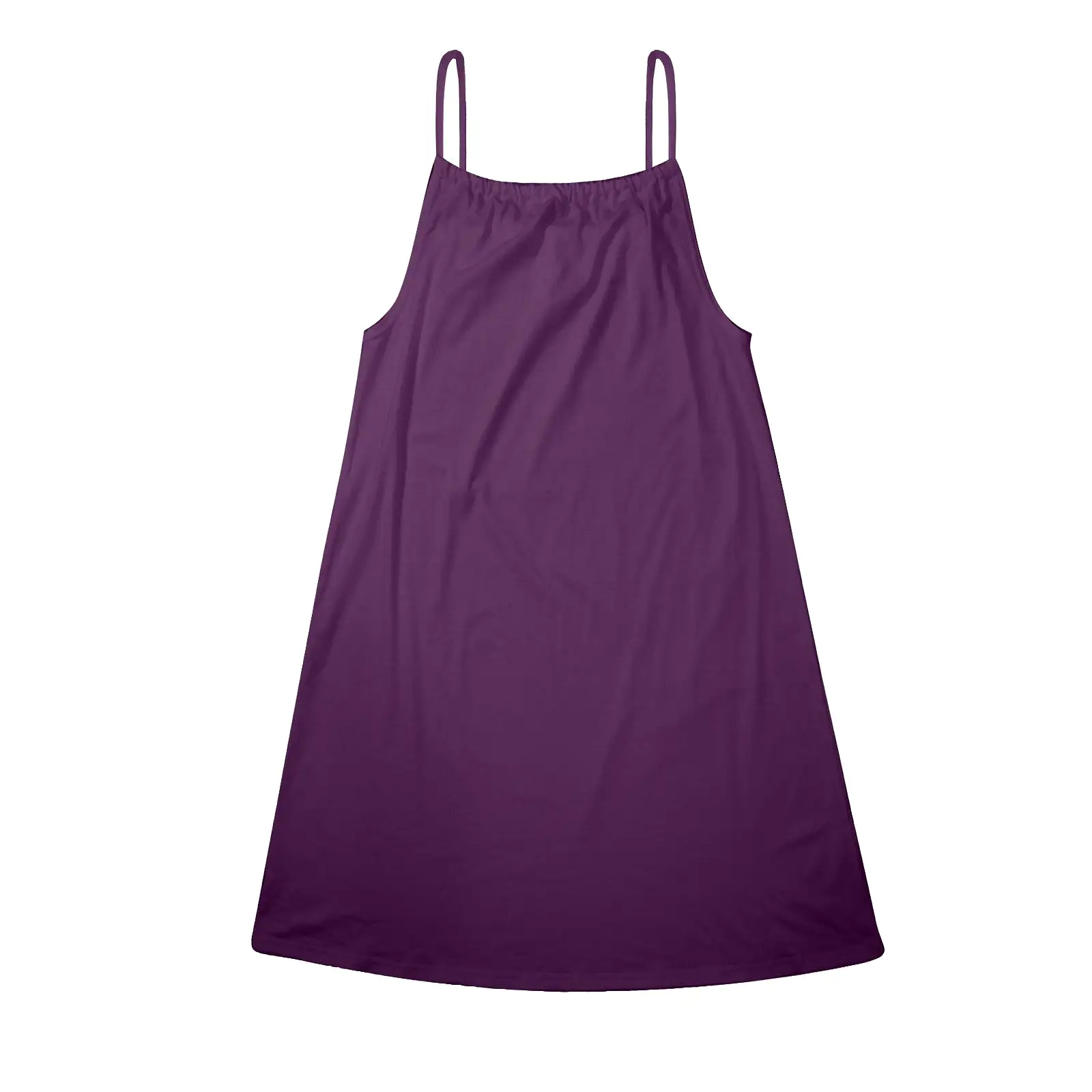 purple solid 5A Drawstring Neck Sleeveless Dress (Model D68)