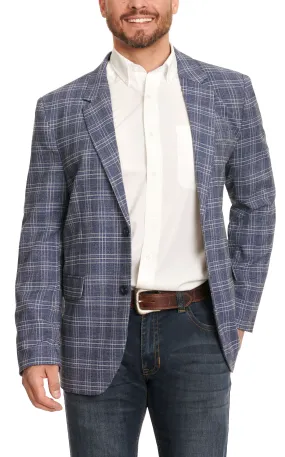 Rock & Roll Denim Men's Navy Blue & White Plaid Sport Coat