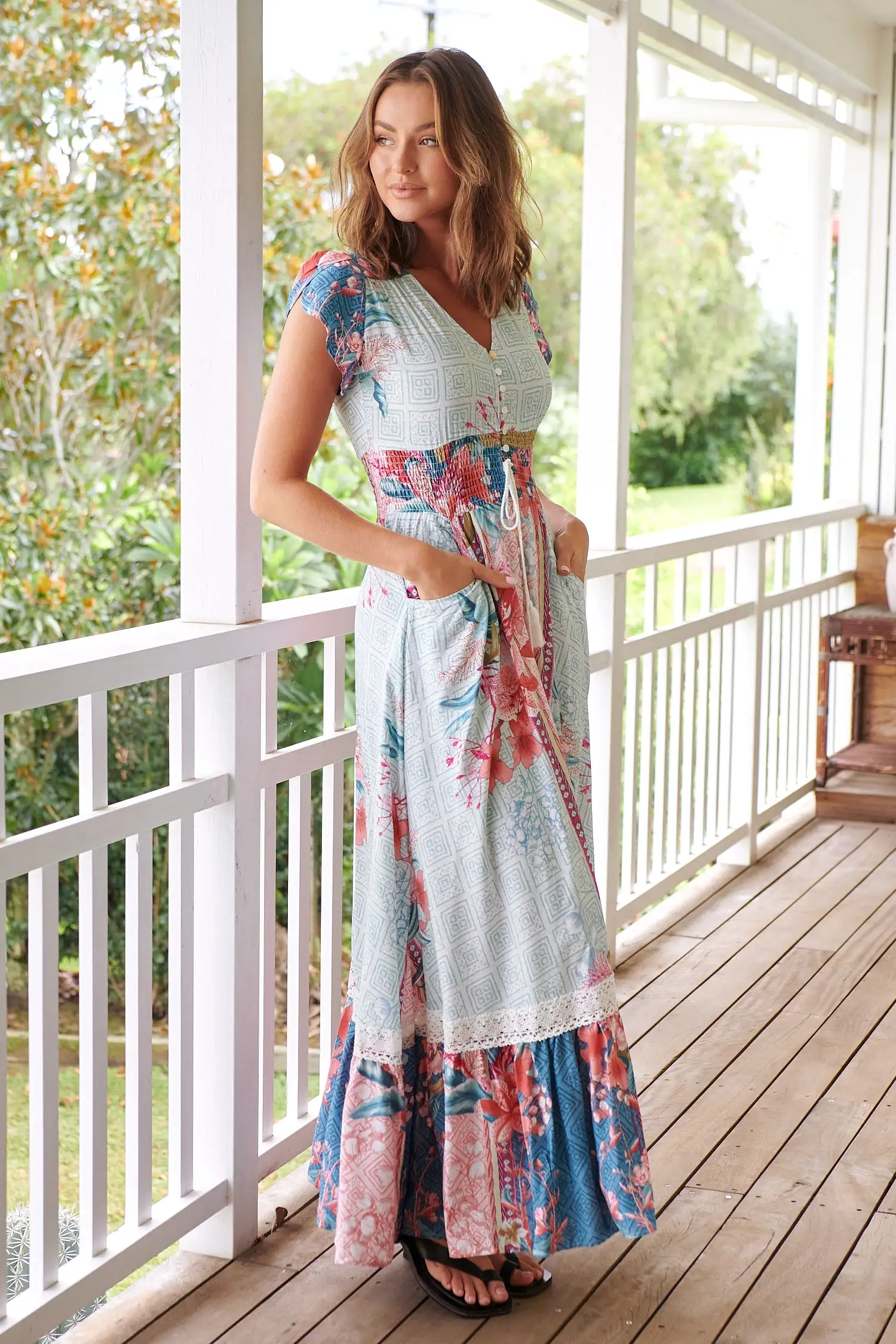 Romi Maxi Dress in Cemeli Print