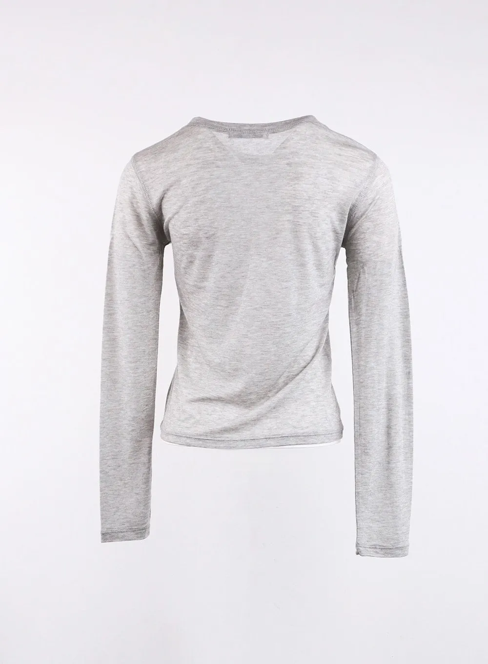 Round Neck Solid Long Sleeve Top CJ419