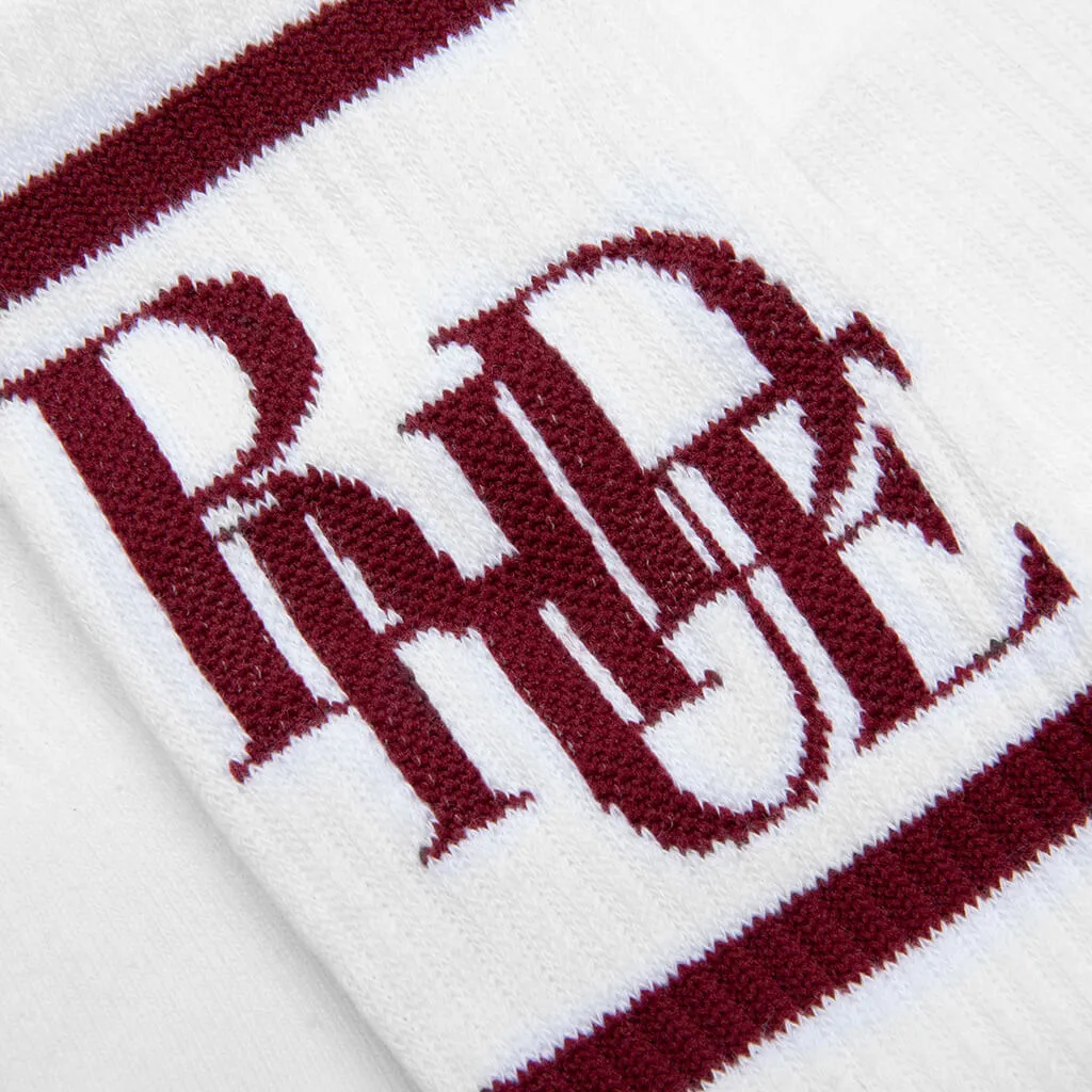 Scramble Logo Sock - White/Maroon