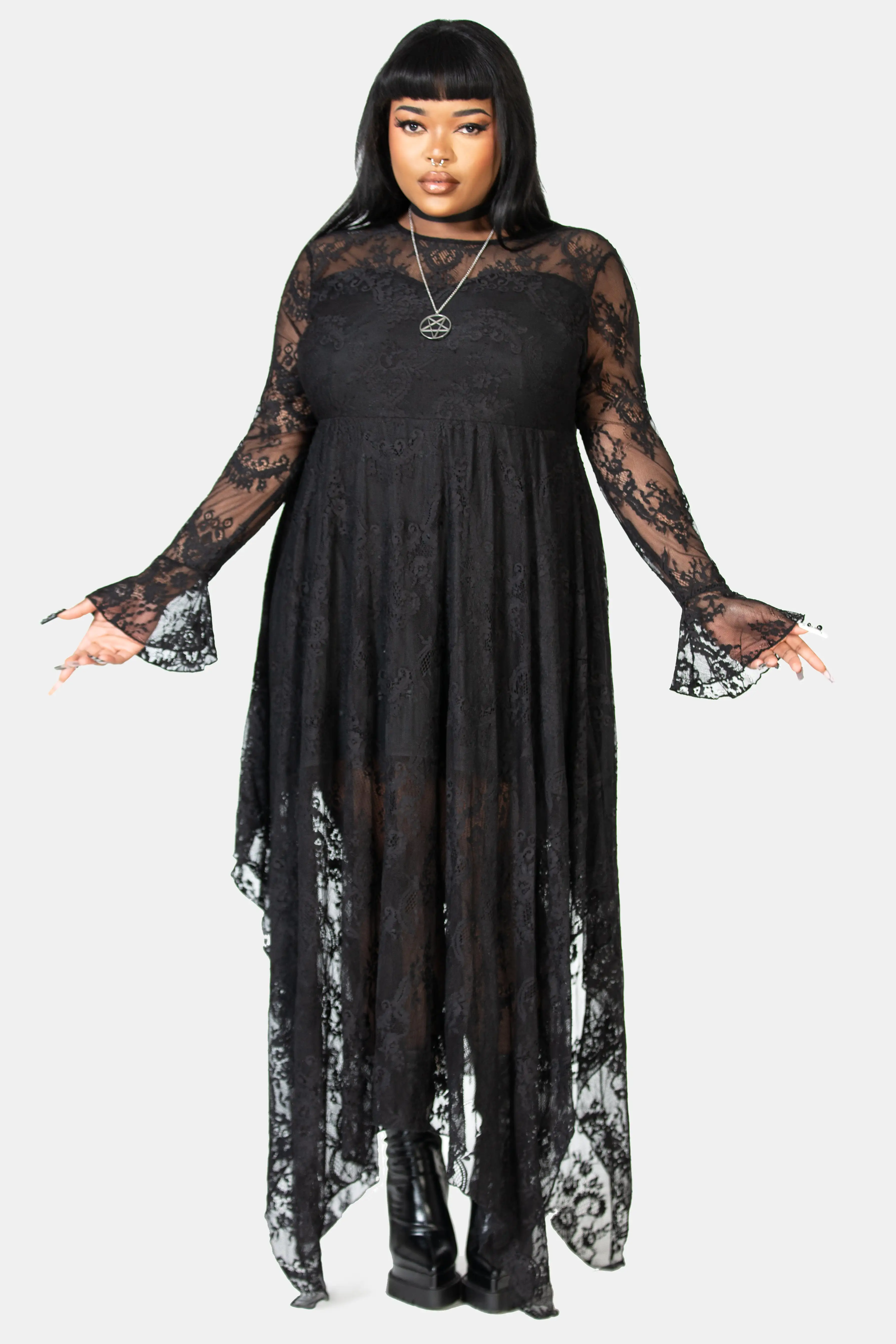 Shadow Figure Maxi Dress [PLUS]