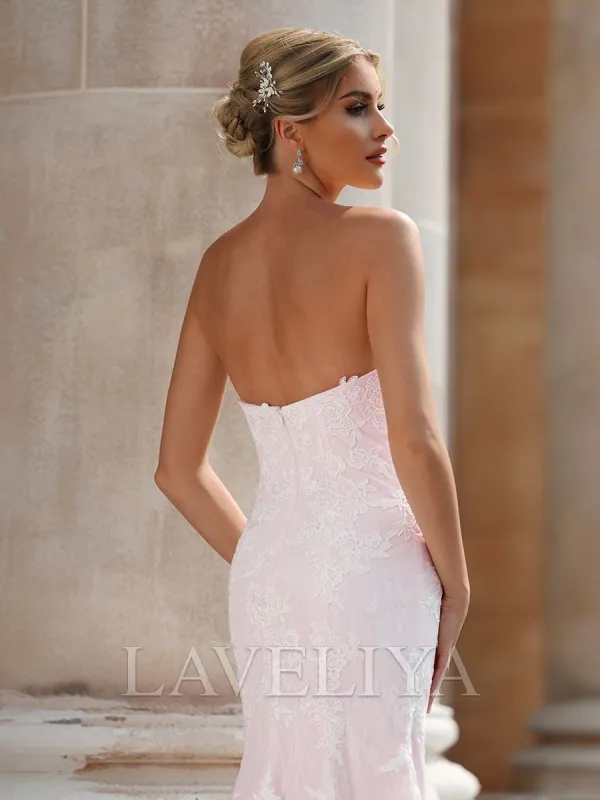 Sheath Sweetheart Sweep Train Lace Wedding Dress  #HW240053