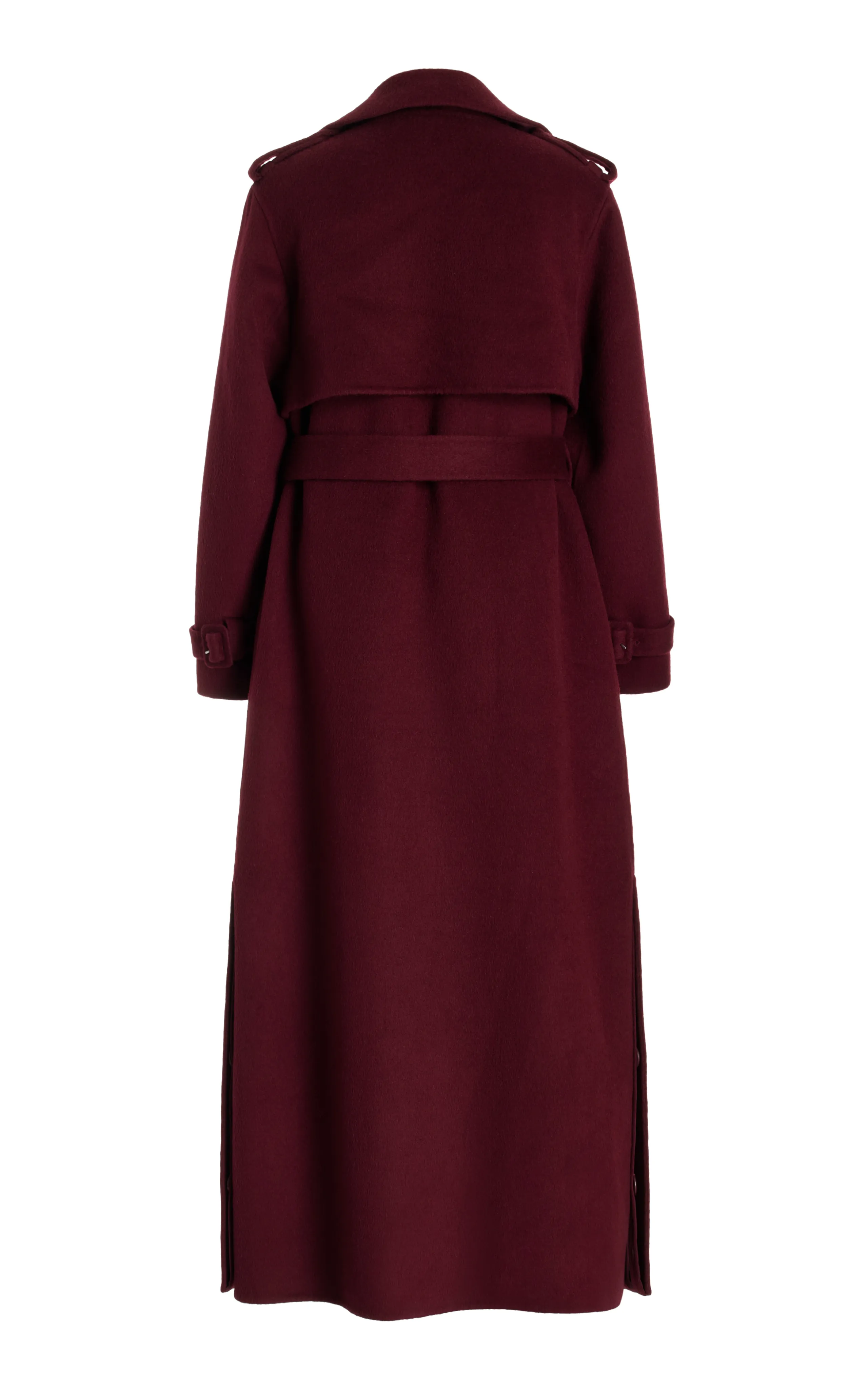 SIMKHAI Rumi Belted Wool-Blend Trench Coat