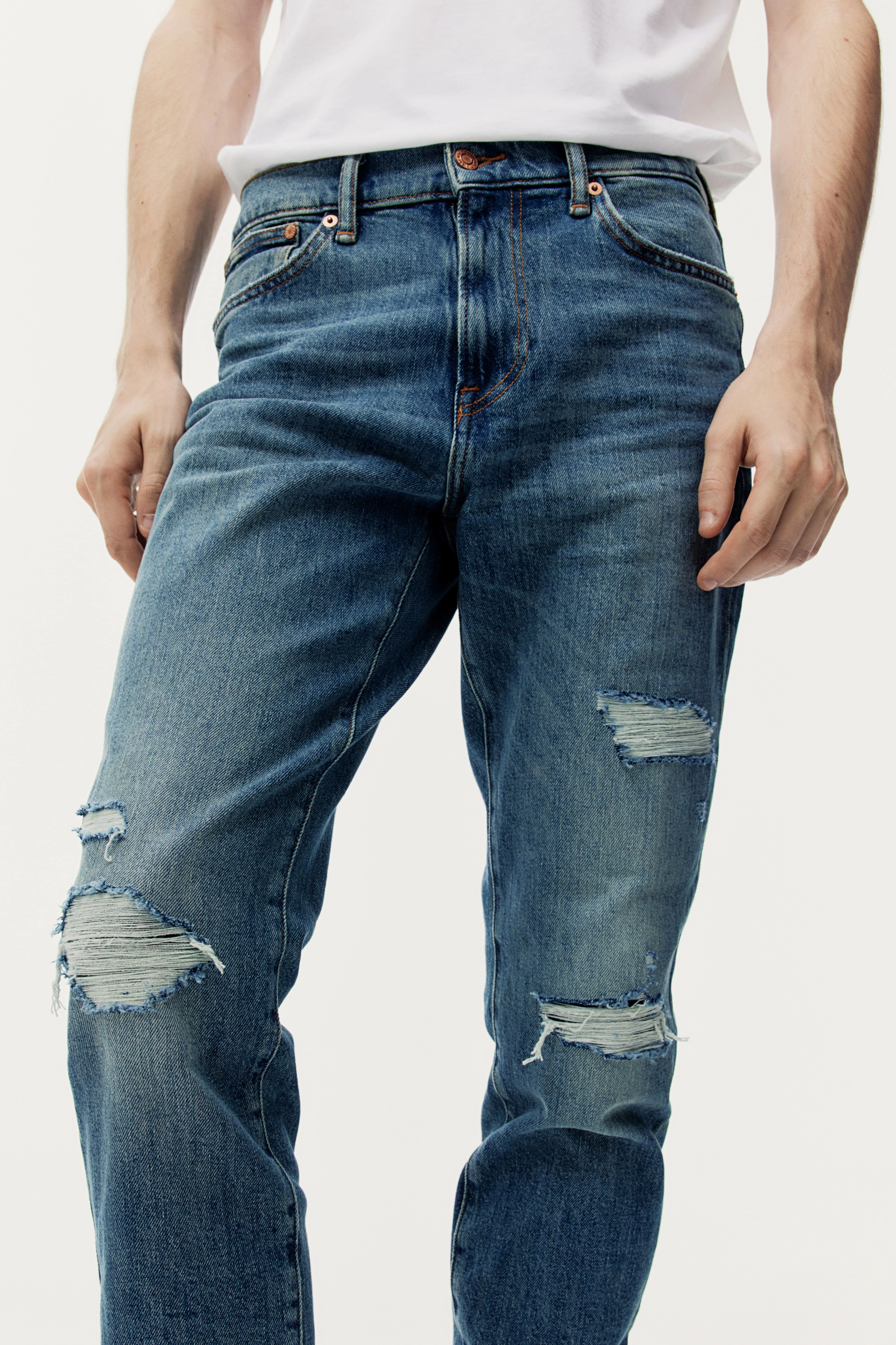 Skinny Jeans - Regular waist - Long - Dark denim blue - Men | H&M GB