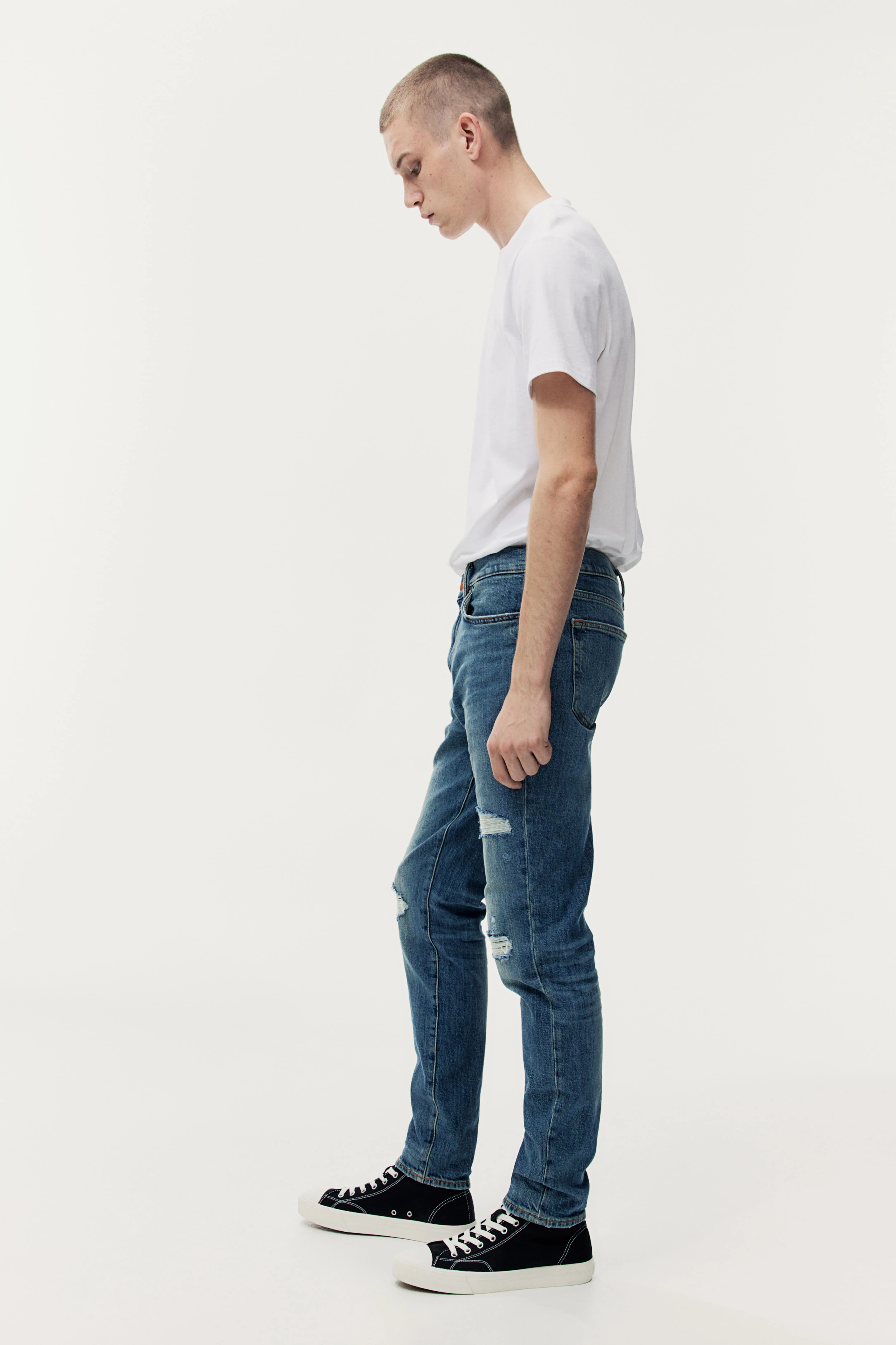 Skinny Jeans - Regular waist - Long - Dark denim blue - Men | H&M GB