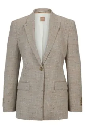 Slim-fit jacket in Italian slub wool-blend twill