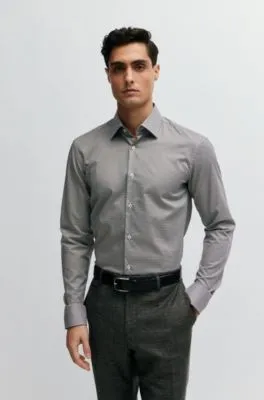 Slim-fit shirt in printed twill