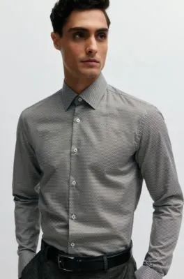 Slim-fit shirt in printed twill