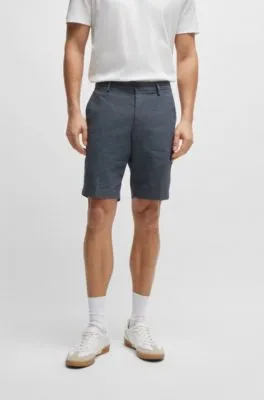 Slim-fit shorts in melange twill