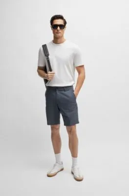 Slim-fit shorts in melange twill