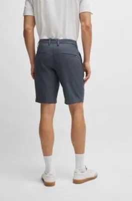 Slim-fit shorts in melange twill