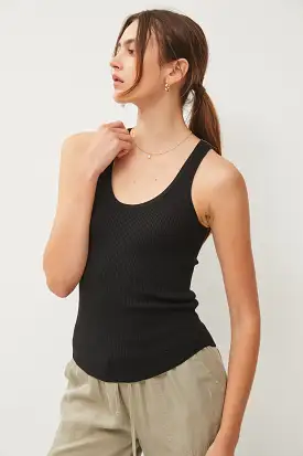 Solid Rib Scoop Neck Tank