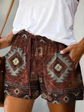 Southwest Shorts Vintage Loose Summer Style with Pockets