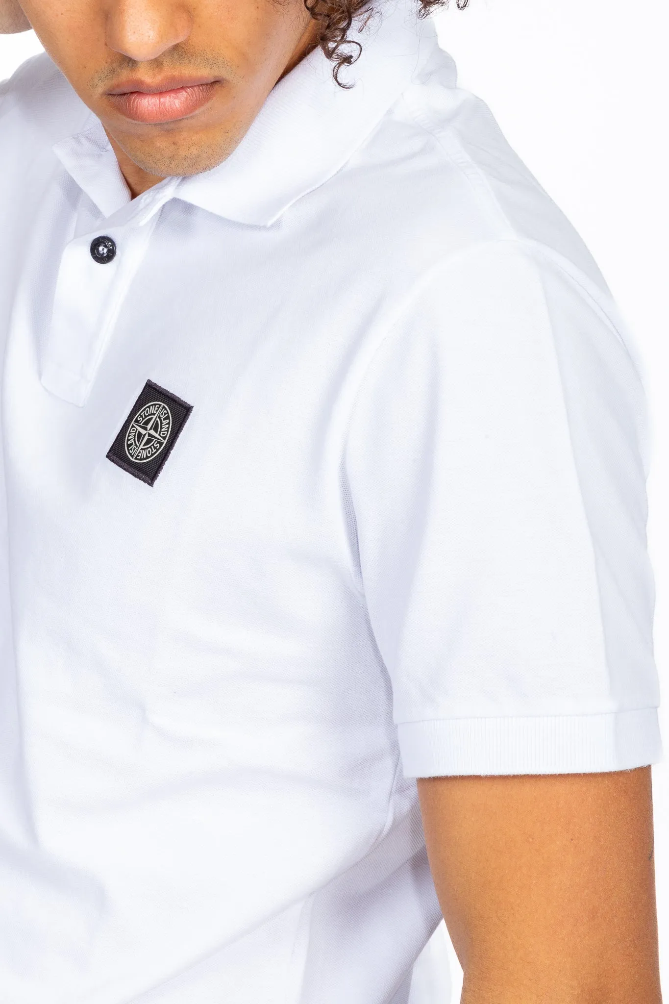 Stone Island Polo Manica Corta Bianco Uomo