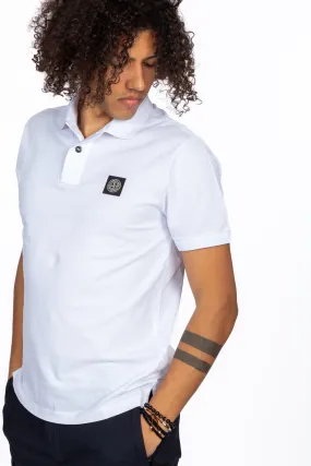 Stone Island Polo Manica Corta Bianco Uomo