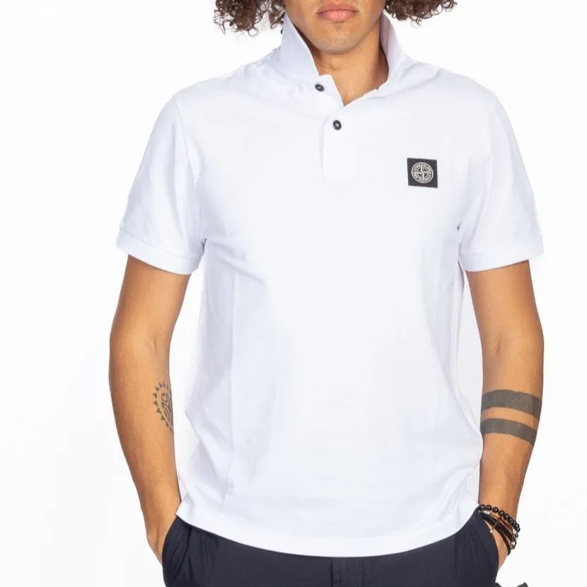 Stone Island Polo Manica Corta Bianco Uomo