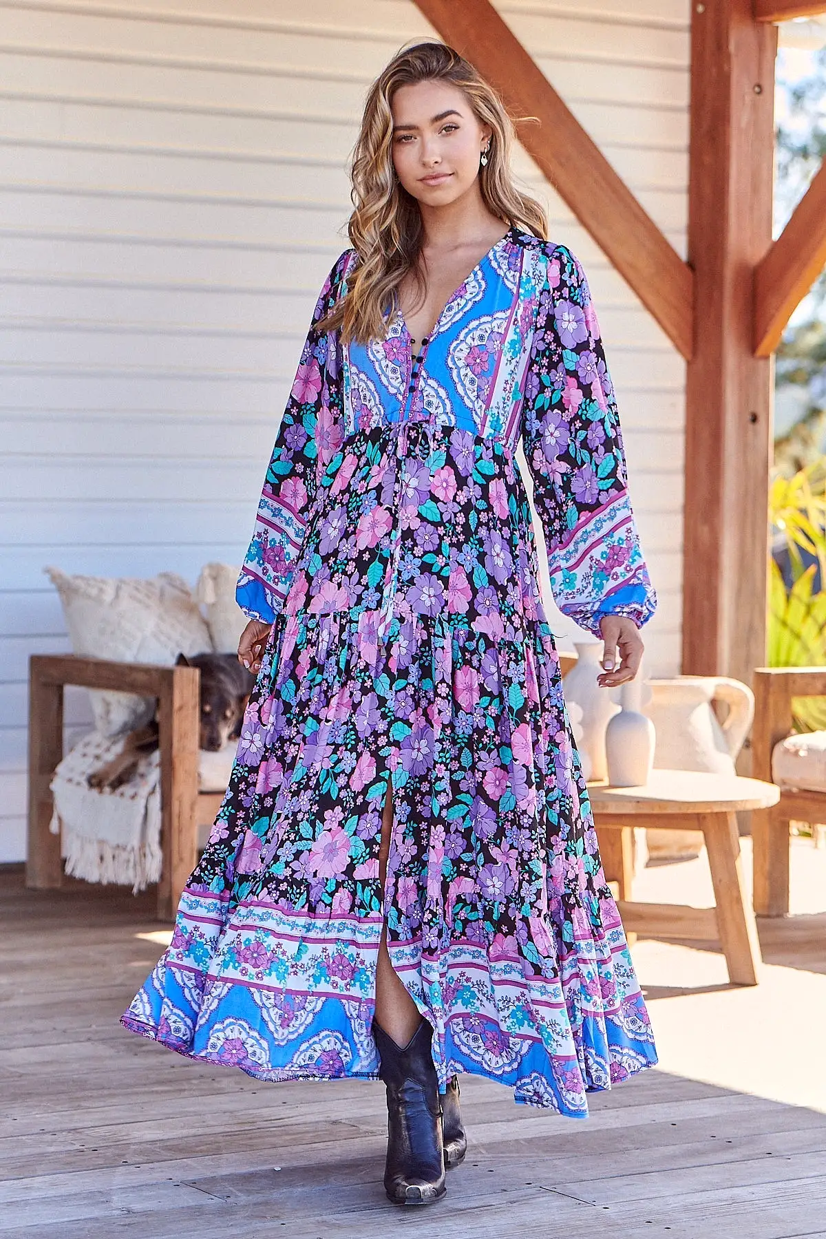 Teresa Maxi Dress Blackbird Print