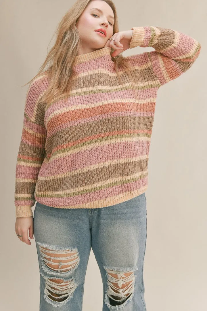 The Love Club Striped Sweater - PLUS