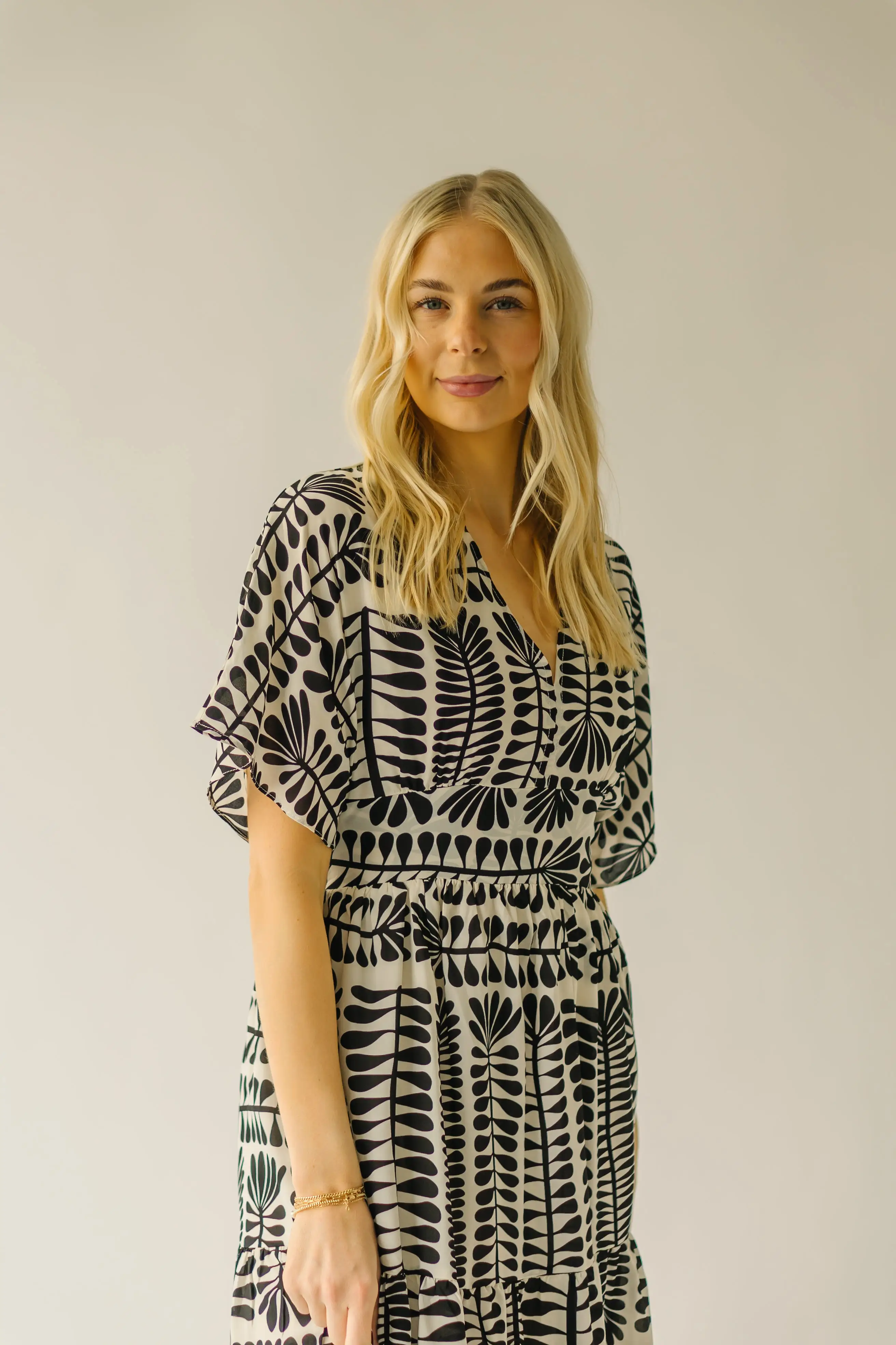 The Mathis Patterned Maxi Dress in Black Multi