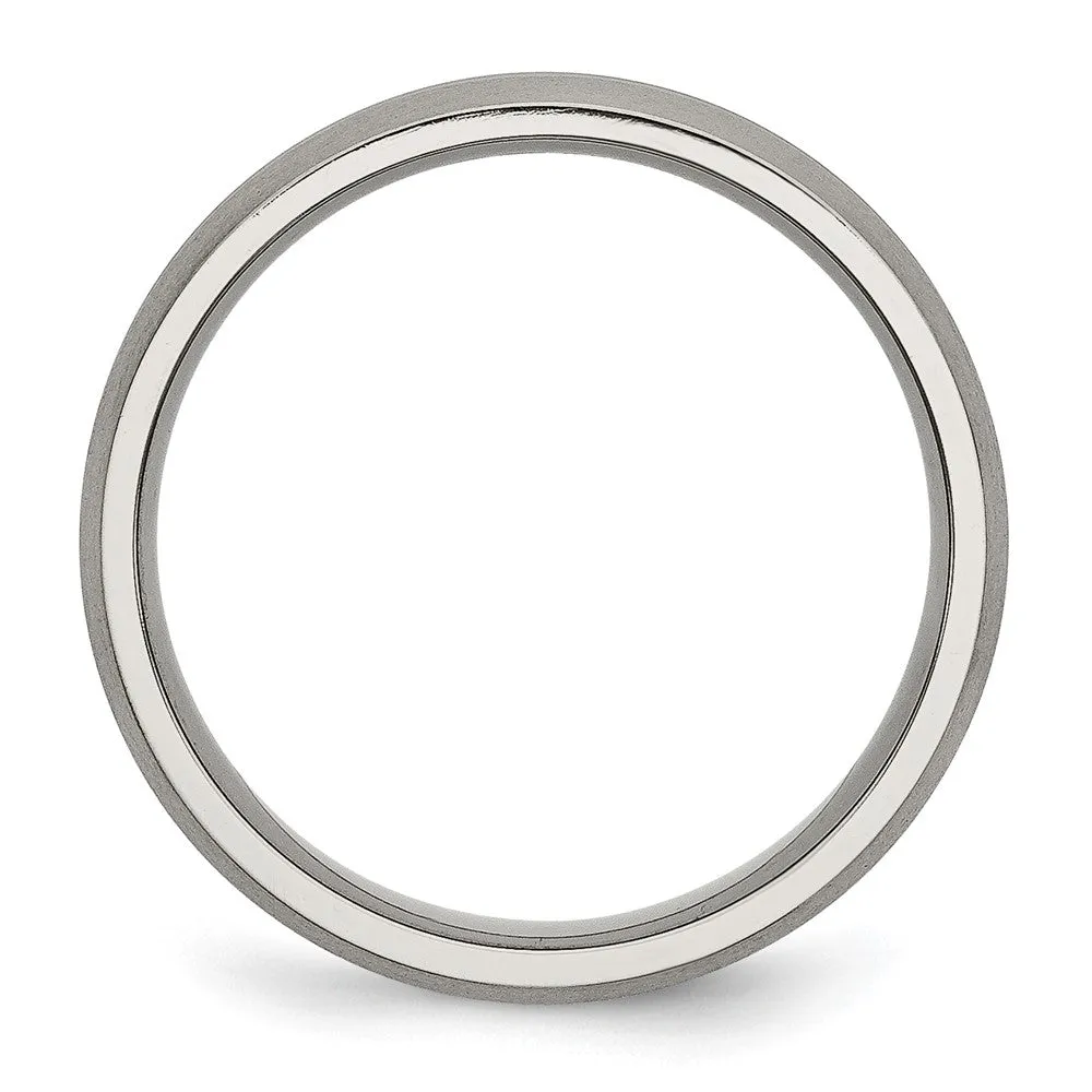 Titanium 6mm Center Grooved Standard Fit Band