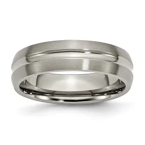 Titanium 6mm Center Grooved Standard Fit Band