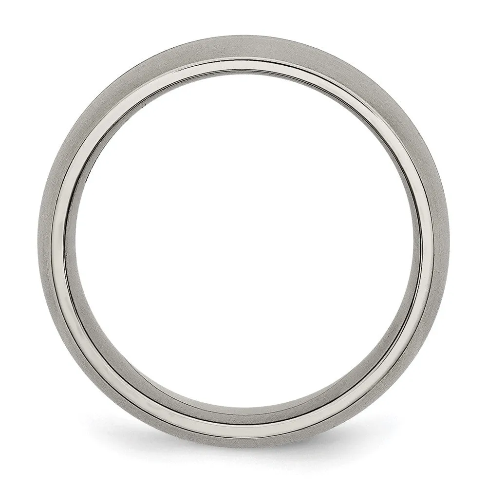 Titanium 8mm Center Grooved Standard Fit Band