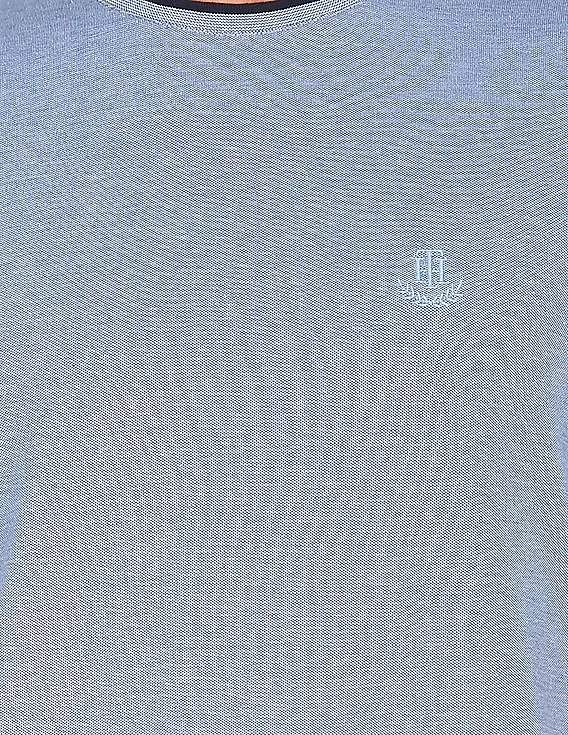 Tommy Hilfiger Men Light Blue Crew Neck Solid T-Shirt