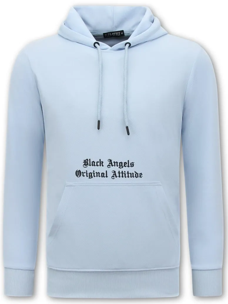 Top Star Hoodies Men Oversized - Black Angels -3181- Blue