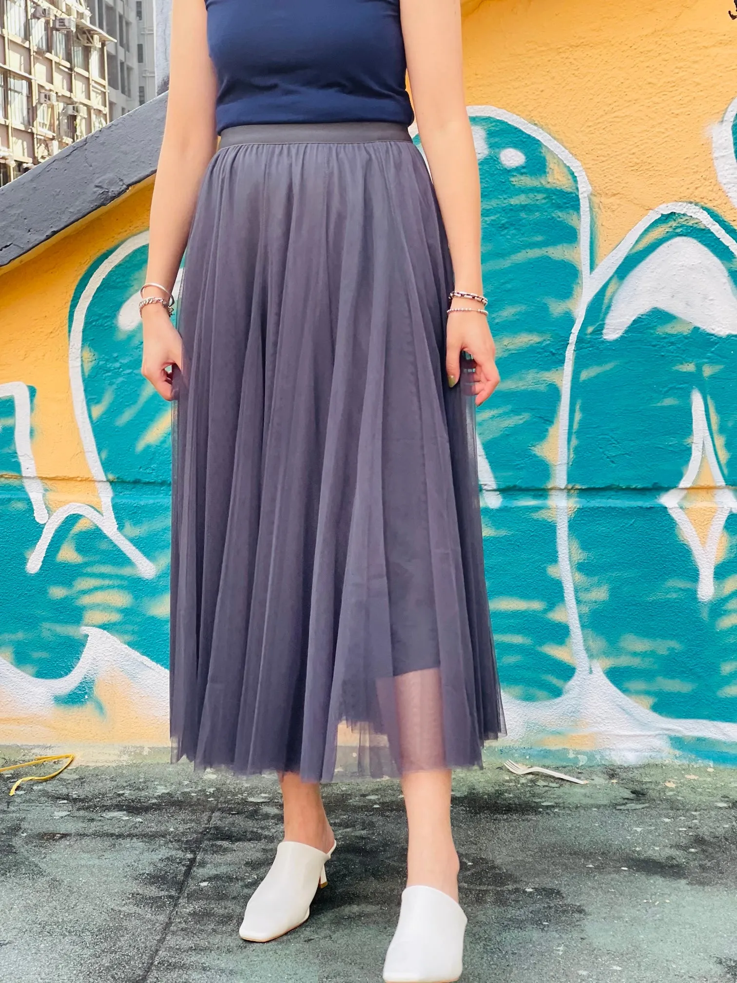 Tulle Skirt Charcoal