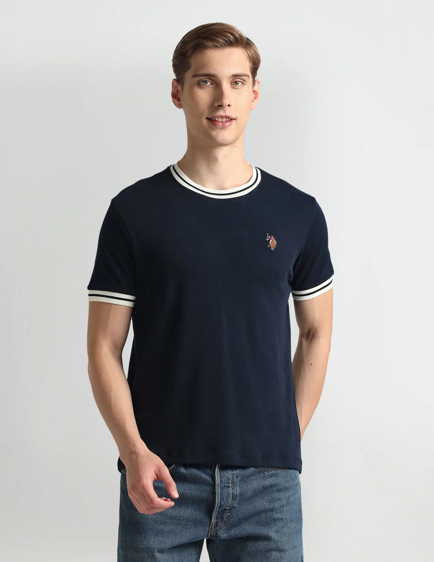 U.S. Polo Assn. Denim Co. Crew Neck Solid T-Shirt