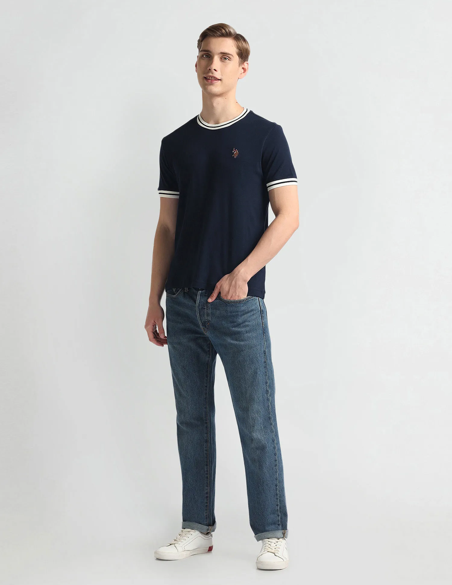 U.S. Polo Assn. Denim Co. Crew Neck Solid T-Shirt