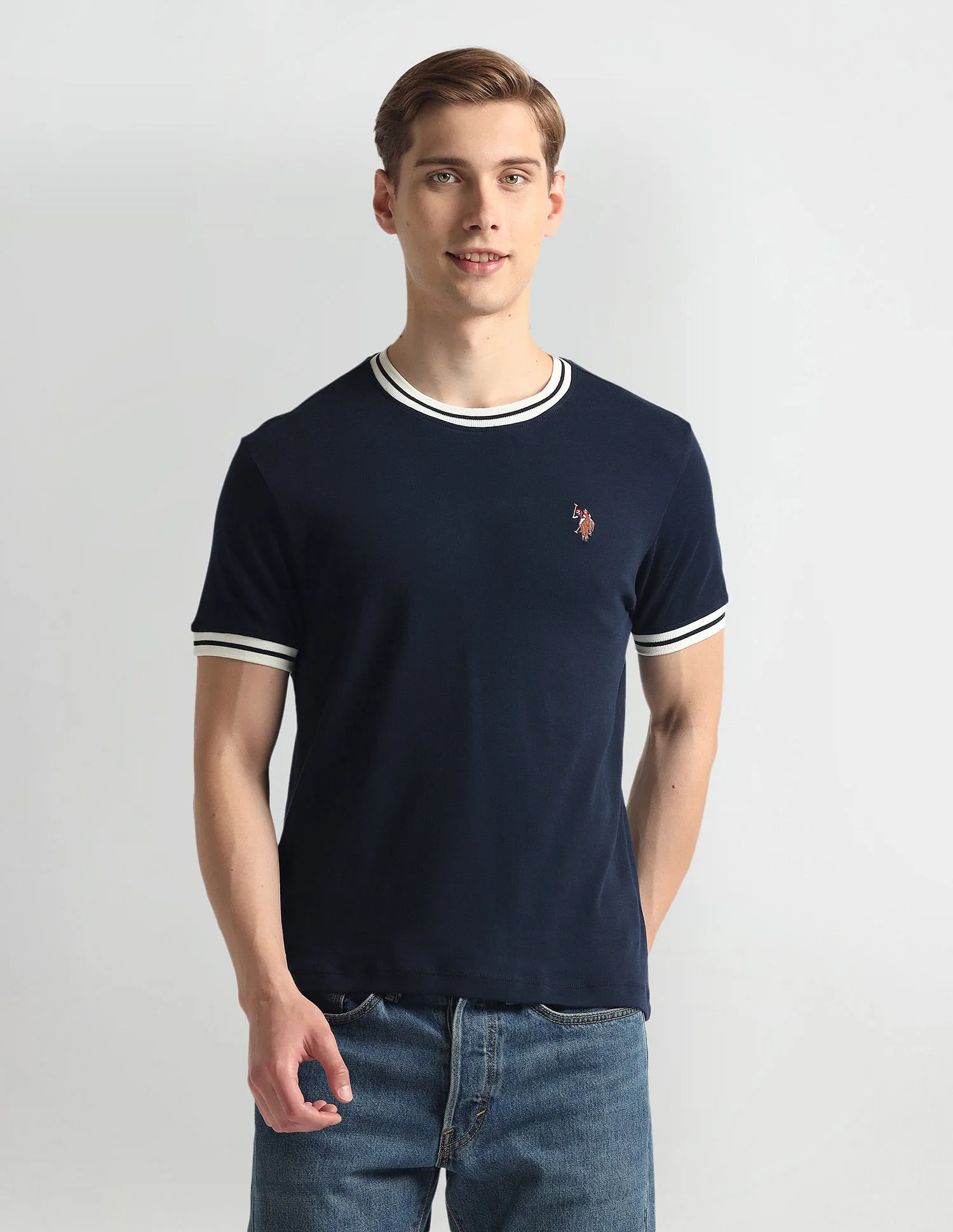 U.S. Polo Assn. Denim Co. Crew Neck Solid T-Shirt