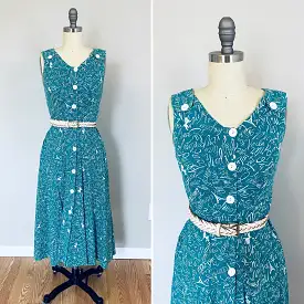 Vintage 1950s Poodle and Paris Novelty Print Sundress / 50s Dress Size S