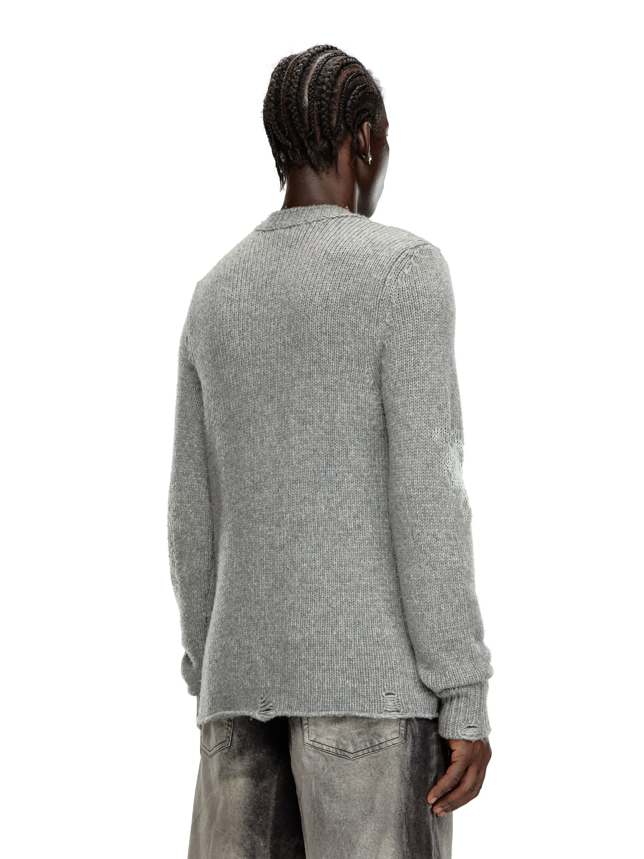 Wool blend sweater with mesh details